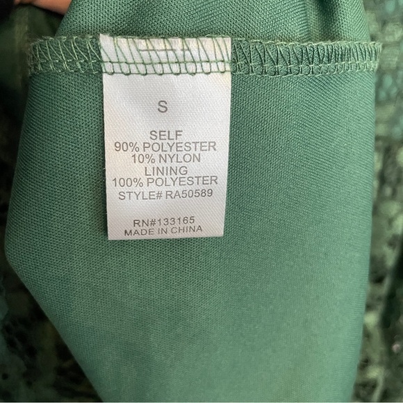 ALTAR’D State Dark Hunter Green Lace Overlay Dress St Patrick’s Day Fit Flare S - Picture 7 of 7